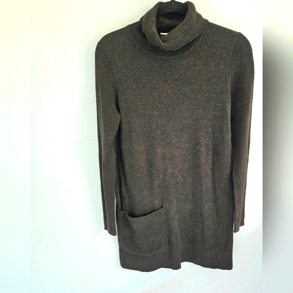 Cabi Fireside brown turtleneck tunic sweater 3476